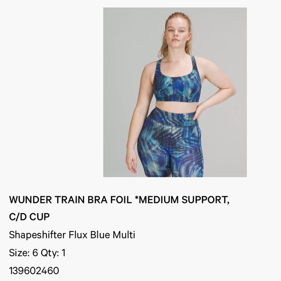 LuluLemon Wunder Train Bra Foil Sports Bra - Picture 2 of 4
